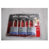 Set of 3 Master Lock Padlocks with Keys
