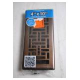 Unopened 4" x 10" Floor Register with Oil-Rubbed Bronze Finish