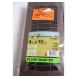 Set of 2 Hampton Bay 4x10 Floor Registers with Mahogany Finish