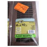 Set of 2 Hampton Bay 4x10 Floor Registers with Mahogany Finish