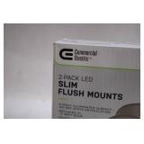 Commercial Electric 2-Pack LED Slim Flush Mounts - Brushed Nickel