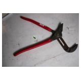 Adjustable 16-inch Pipe Wrench with Red Handles