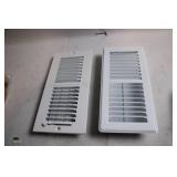 Pair of White Metal Wall Vents with Adjustable Louvers