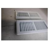 Pair of White Metal Wall Vents with Adjustable Louvers
