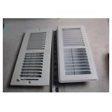 Pair of White Metal Wall Vents with Adjustable Louvers