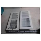 Pair of White Metal Wall Vents with Adjustable Louvers