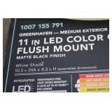 Hampton Bay 11in LED Color Changing Flush Mount - Matte Black Finish