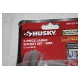 Husky 5-Piece Large Socket Set MM 1/2" Drive