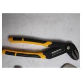 Set of 3 Assorted Hand Tools: Pliers, Locking Clamp, and Snips