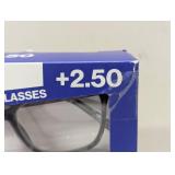 Design Optics by Foster Grant Kiersey Plastic Square Reading Glasses, 3-pk,+2.50