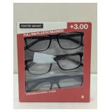 Design Optics Foster Grant Cole Full Rim Classic Reading Glasses +3.00 - 2 Pack