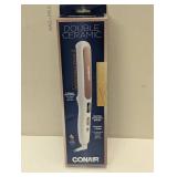 Conair Double Ceramic Straightening Brush, Heated Straightening Brush for Smooth Shiny Hair, V-Shaped Heat Bristles