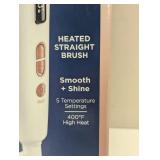 Conair Double Ceramic Straightening Brush, Heated Straightening Brush for Smooth Shiny Hair, V-Shaped Heat Bristles