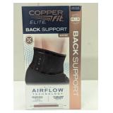 Copper Fit Elite Air Back Support Brace with Airflow Technology, Adjustable Compression Straps, Double Band, One Size Fits Most