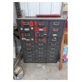 Cabinet of Drawers with Contents - Bulbs, Small Electrical