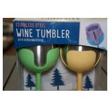 Set of 2 Stainless Steel Wine Tumbler with Removable Stem