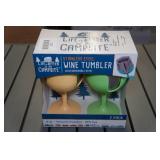 Set of 2 Stainless Steel Wine Tumbler with Removable Stem