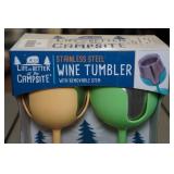 Set of 2 Stainless Steel Wine Tumbler with Removable Stem