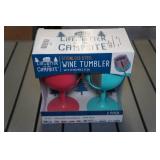 Set of 2 Stainless Steel Wine Tumbler with Removable Stem