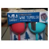 Set of 2 Stainless Steel Wine Tumbler with Removable Stem