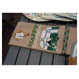 Assorted Camping Themed Textiles -Rug, Placemats, Hot Pad, Dish Towel