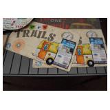 Assorted Camping Themed Textiles -Rug, Placemats, Hot Pad, Dish Towel