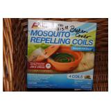 Wicker Basket with 2 4-Packs Mosquito Repelling Coils
