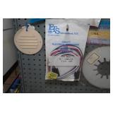 Assorted RV/Trailer Accessories -Plug Guards, Mirror Straps, Wheel Lubricator Discs