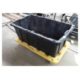 Plastic Bin on Moving Dolly