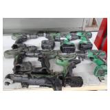 Assorted Hitachi Cordless Tools with Multiple Batteries and Chargers