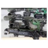 Assorted Hitachi Cordless Tools with Multiple Batteries and Chargers
