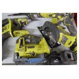 Assorted Ryobi Cordless Tools with Multiple Chargers