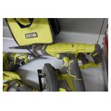 Assorted Ryobi Cordless Tools with Multiple Chargers