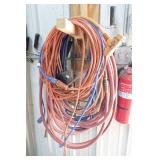 Assorted Extension Cords and Air Hose