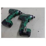Assorted Hitachi Cordless Tools with Multiple Batteries and Chargers