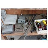 Work Bench with Contents - Files, Power Tools, Ridgid Wrenches