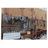 Contents of Pegboard - Bits, Wrenches, Saws, Drivers