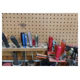 Contents of Pegboard - Bits, Wrenches, Saws, Drivers