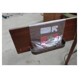 White Zigzag Stitcher Sewing Machine in Wood Cabinet