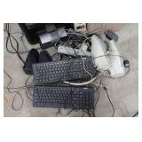 Assorted Computer Components - Printer, Keyboards, Speakers, Cords