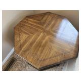 Vintage Hexagonal Wooden End Table
