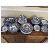 Vintage Willow Pattern China Set
