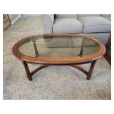Elegant Oval Glass Coffee Table
