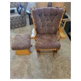 Wooden Glider Chair with Ottoman
