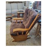 Wooden Glider Chair with Ottoman