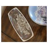 Vintage Decorative Glass and Plate Set