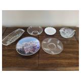 Vintage Decorative Glass and Plate Set