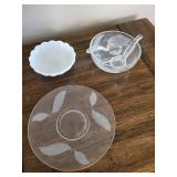 Vintage Decorative Glass and Plate Set