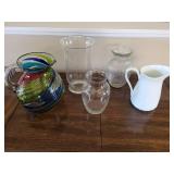 Corning & Glass Pitchers and Vases Set