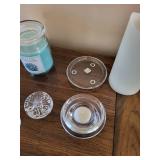 Glass Candle Holders & Scented Candle Set
